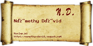 Némethy Dávid névjegykártya